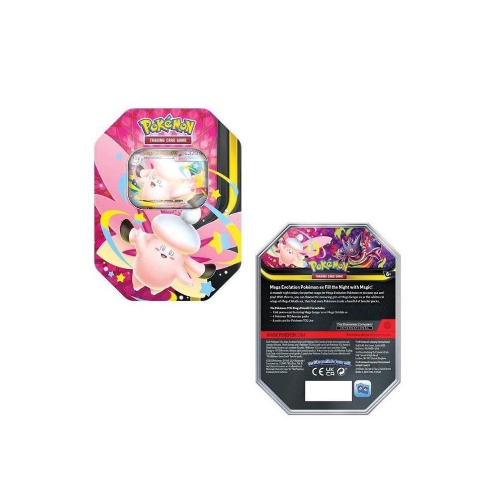 Pokemon TCG Mega Moonlit Tin Mega Clefable ex PRESALE Ships June 8-11 2026